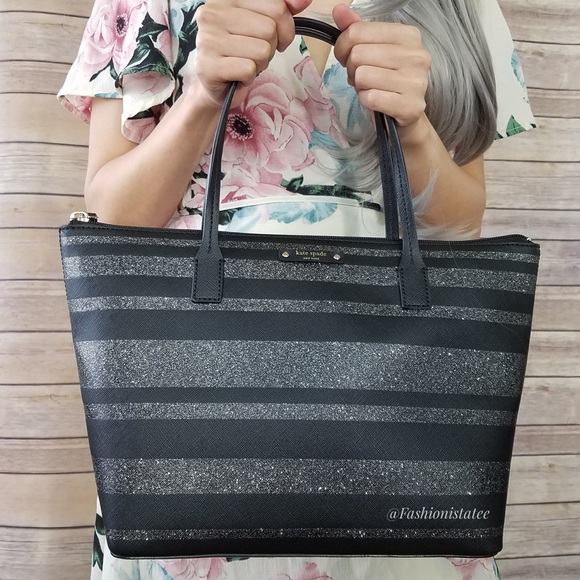 NWT KATE SPADE HANI HAVEN LANE STRIPED TOTE BAG - Picture 3 of 6